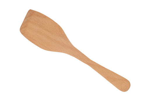 Wooden spatula light beech kitchen tool for culinary food preparation.