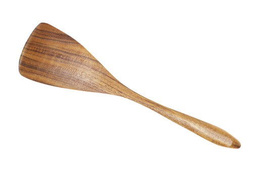 Wooden spatula brown kitchen tool for professional cooking preparation.
