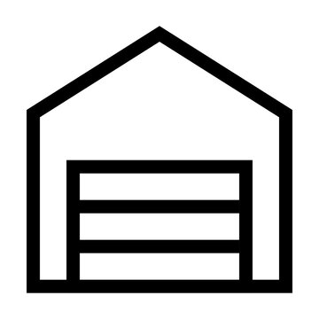 Garage Outline style, animation icon for social media, presentations, videos, websites, etc. No background, Alpha channel.