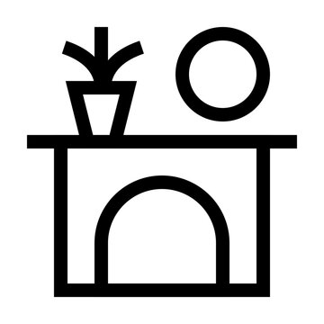 Fireplace Outline style, animation icon for social media, presentations, videos, websites, etc. No background, Alpha channel.