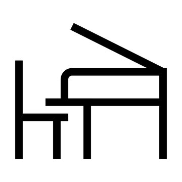 Piano Outline style, animation icon for social media, presentations, videos, websites, etc. No background, Alpha channel.