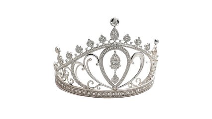 Elegant silver crystal tiara crown royal majestic hair accessory isolated mockup © HarryThomasEvans