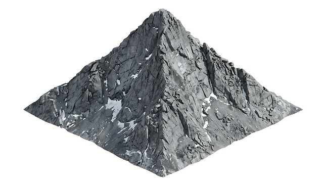 Stunning Jagged Mountain Peak Isolated on a Clean White Background for Graphic Design Projects