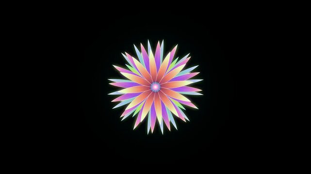 Vibrant Abstract Starburst with Glowing Edges on Dark Background
