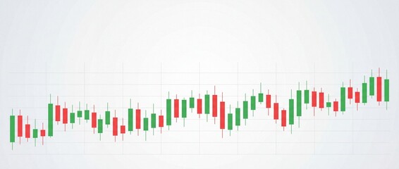Fototapeta premium Financial candlestick chart showing market fluctuations