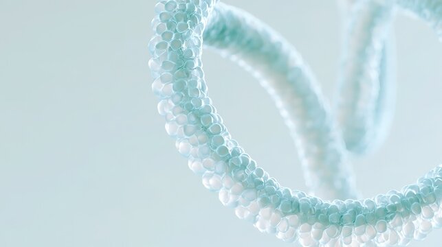 DNA,double helix,gene,biological science,scientific illustration,translucent,soft glow,light blue,white,dark background,minimal composition,gene sequence,genetic material,molecule,biomolecule,life sci