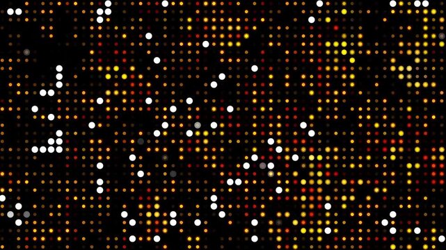 Shimmering disco lights party background. Night club music video animation. LED spotted screen seamless looping motion glamour effect
