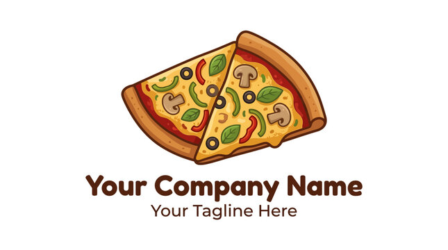 Delicious Pizza Logo Design - Italian Food Vector Art