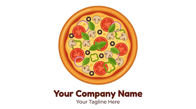 Delicious Pizza Logo Template - Fresh Ingredients, Italian Food