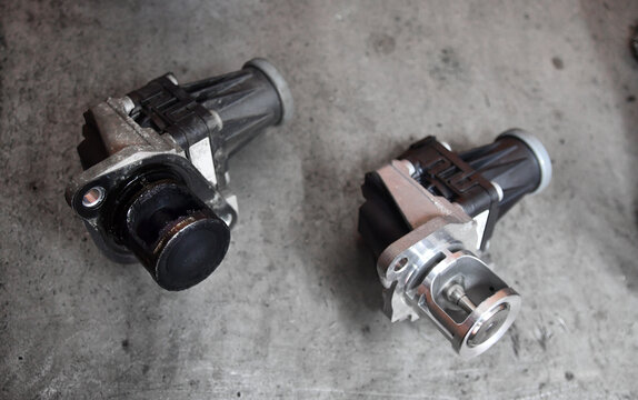 Replacing an old EGR valve with a new one on a diesel vehicle, or cleaning the EGR valve.