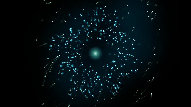 Abstract Digital Network Connection Background with Glowing Blue Particles