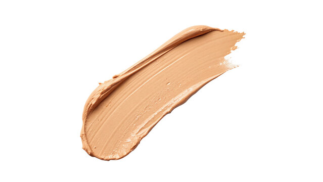 Liquid foundation makeup smudge stroke texture or cosmetic bb cream swatch isolated