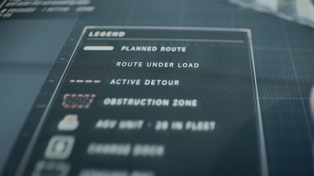 Warehouse map legend explains route states
