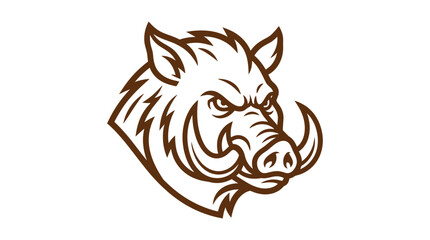 Fototapeta premium Wild Boar Head Emblem Isolated