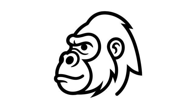 Stylized Gorilla Head Icon
