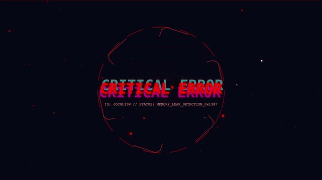 Critical Error System Warning Glitch Animation