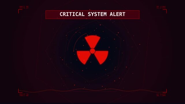 Critical System Alert Nuclear Radiation Danger Warning Animation