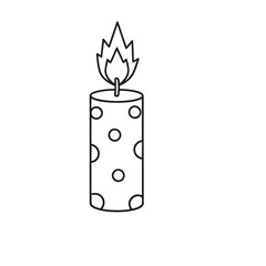 Obraz premium Candle with polka dots and flame