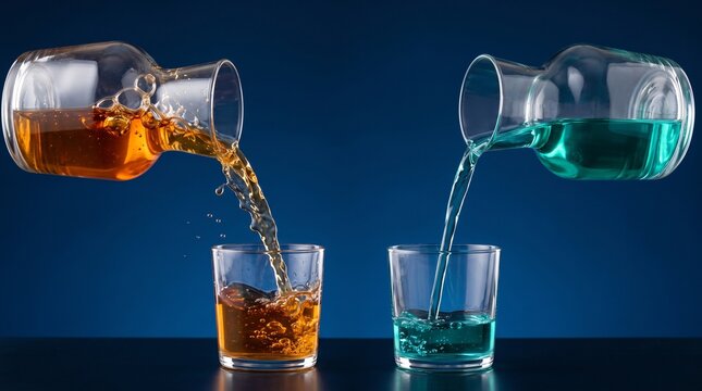 Vented carafe creates a smooth pour beside glugging stream