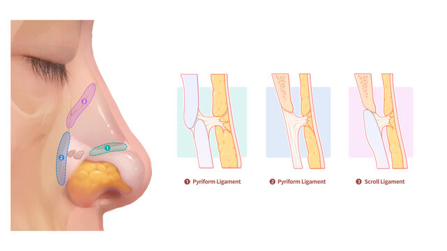 Nose ligaments, illustration