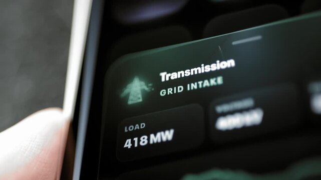 Grid intake dashboard monitors 418 MW transmission load