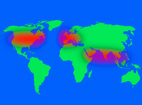World heatwaves, illustration