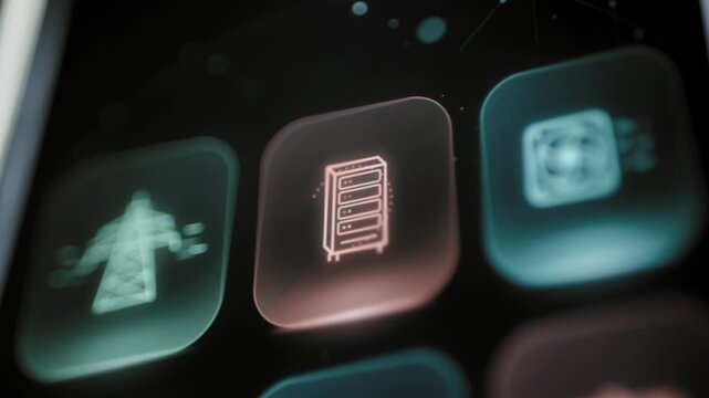 Server cabinet icon enlarges within utility menu