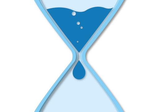 Water running out, conceptual illustration