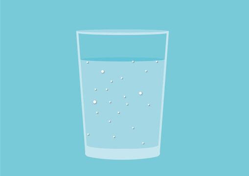 Glass of sparkling water, illustration