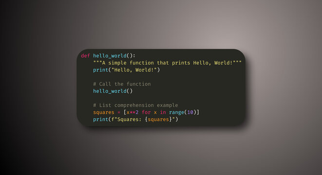 Colorful Programming Code Displayed on a Dark Rounded Rectangle
