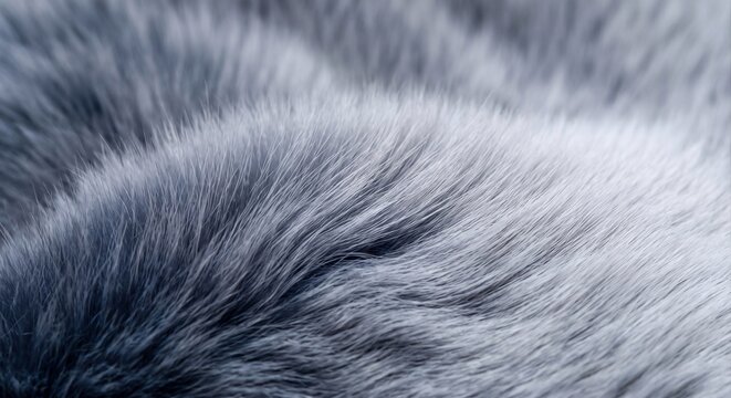 Close up of thick grey wolf or husky fur texture
