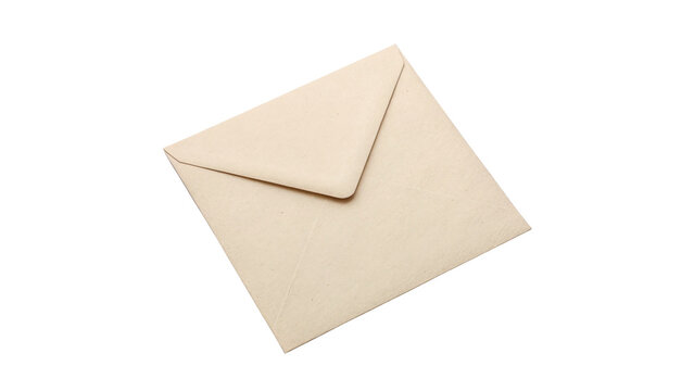 Blank craft paper envelope for letters isolated on transparent background