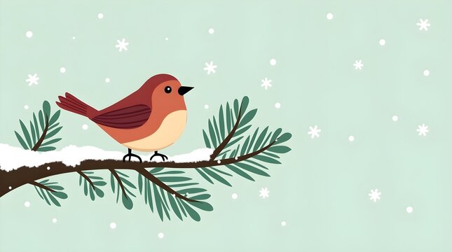 bird on a branch vector illustration