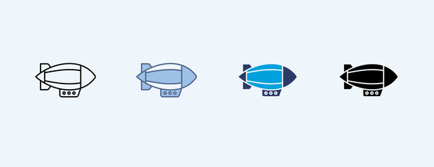 Air Ship Multiple Icon Illustration Vector © suprihatin