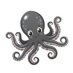 Cute Cartoon Octopus Marine Animal Illustration © CreativePixelsHub