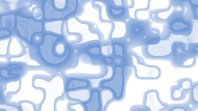 Abstract blue fluid organic motion background. Soft glowing moving cellular liquid pattern for video overlay effects.