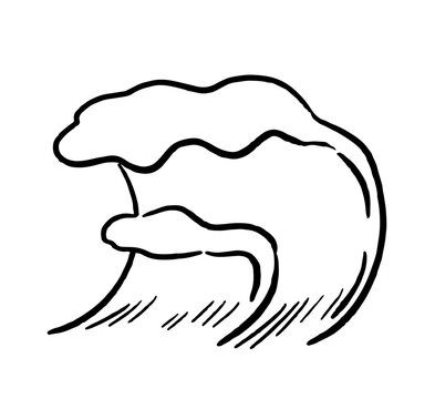 hand drawn vector illustration of a wave 