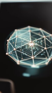 Network globe fills vertical digital interface