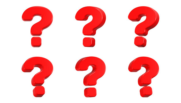 3D Red Question Marks