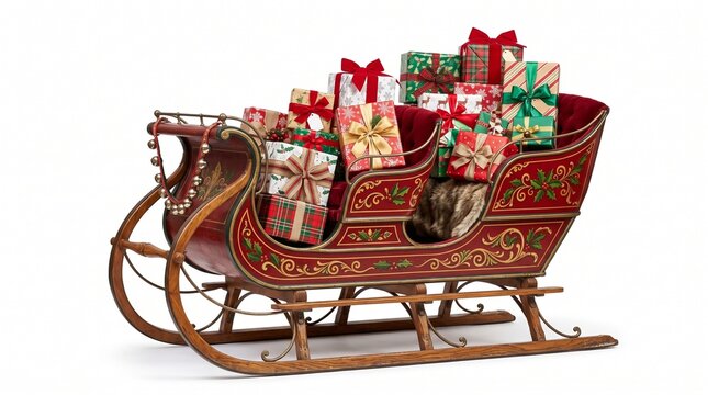 christmas sleigh with gifts