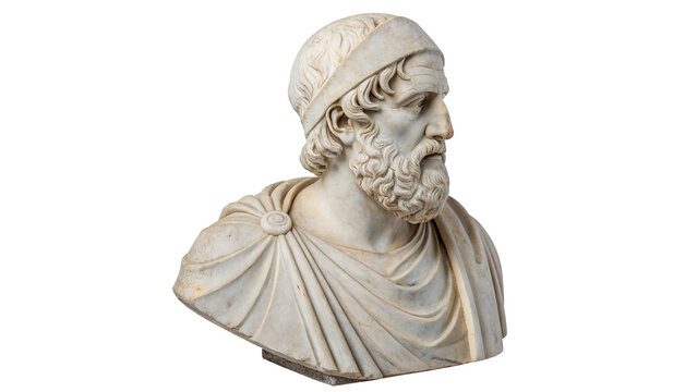 White marble ancient greek philosopher philosopher head bust classical sculpture historical artifact