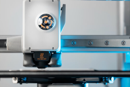 Modern additive manufacturing printhead during calibration proces