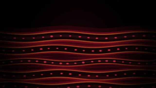 Abstract wavy lines with dots in red and orange