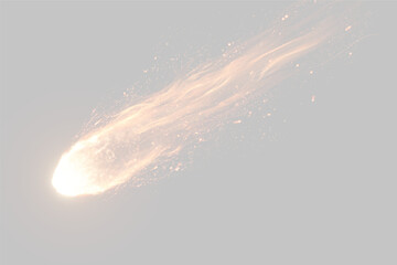 A blazing fireball streaks dramatically through a dark sky with glowing embers and fluid, fiery trails. Intense heat radiates from the bright, flowing flame pattern. This vivid meteor-like. ©  Error404