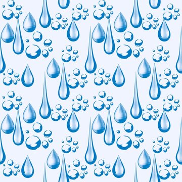 Water drops and bubbles seamless pattern vector background for fresh design