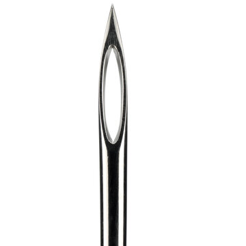 Sharp metallic sewing needle with a visible eye isolated on a transparent background a precise tool for tailoring and craft projects a versatile design element for creative compositions