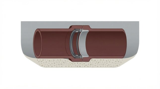 A diagram details the sewer system and stormwater drainage infrastructure showing a clay sewer pipe and its underground position.