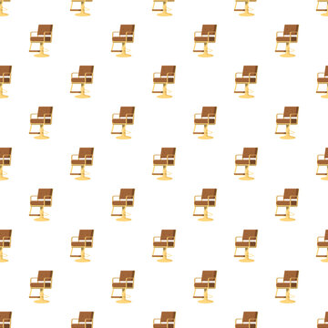 Salon barber chairs repeating on a white background creating a pattern