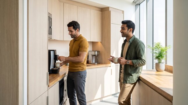 Coworkers taking coffee break