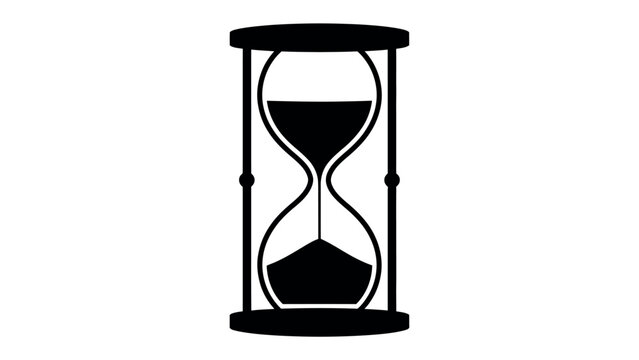 Timeless Passage: A classic hourglass, rendered in stark silhouette, symbolizes the relentless march of time and the finite nature of moments.